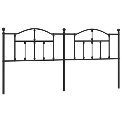 vidaXL Metal Headboard Black 39.4"-0