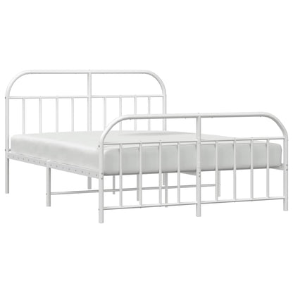 vidaXL Metal Bed Frame with Headboard&Footboard White 72"x83.9" California King-4