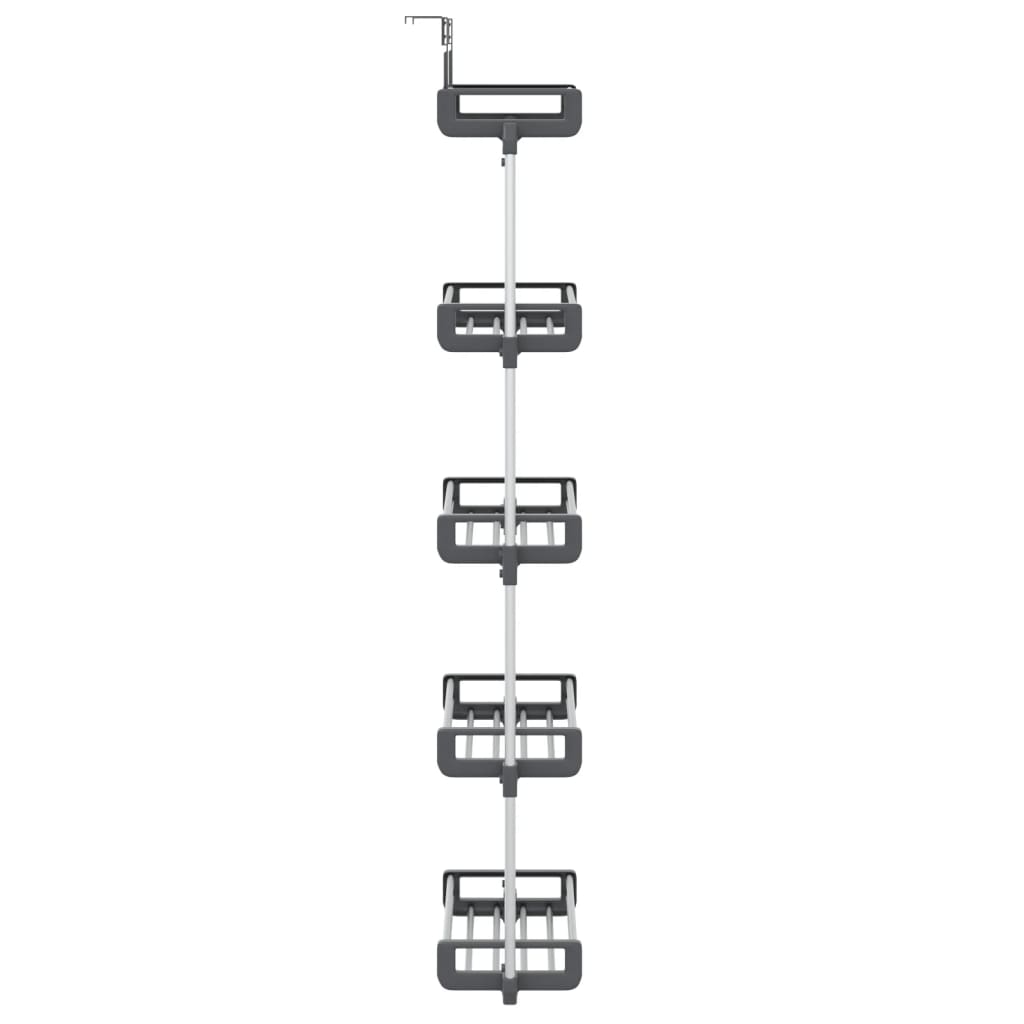 vidaXL Door Organizer with 5 Shelves 20.5"x7.9"x53.1" Aluminum-2