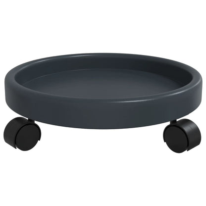 vidaXL Plant Trolleys with Wheels 2 pcs Gray Diameter 13.4" 77.2 lb-3