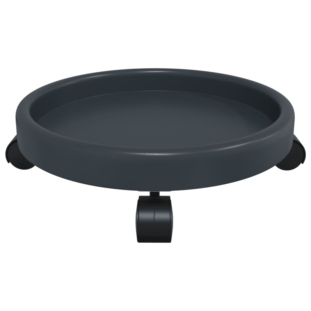 vidaXL Plant Trolleys with Wheels 2 pcs Gray Diameter 13.4" 77.2 lb-4