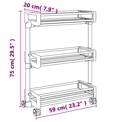 vidaXL Storage Trolley 23.2"x7.9"x29.5" Aluminum-4