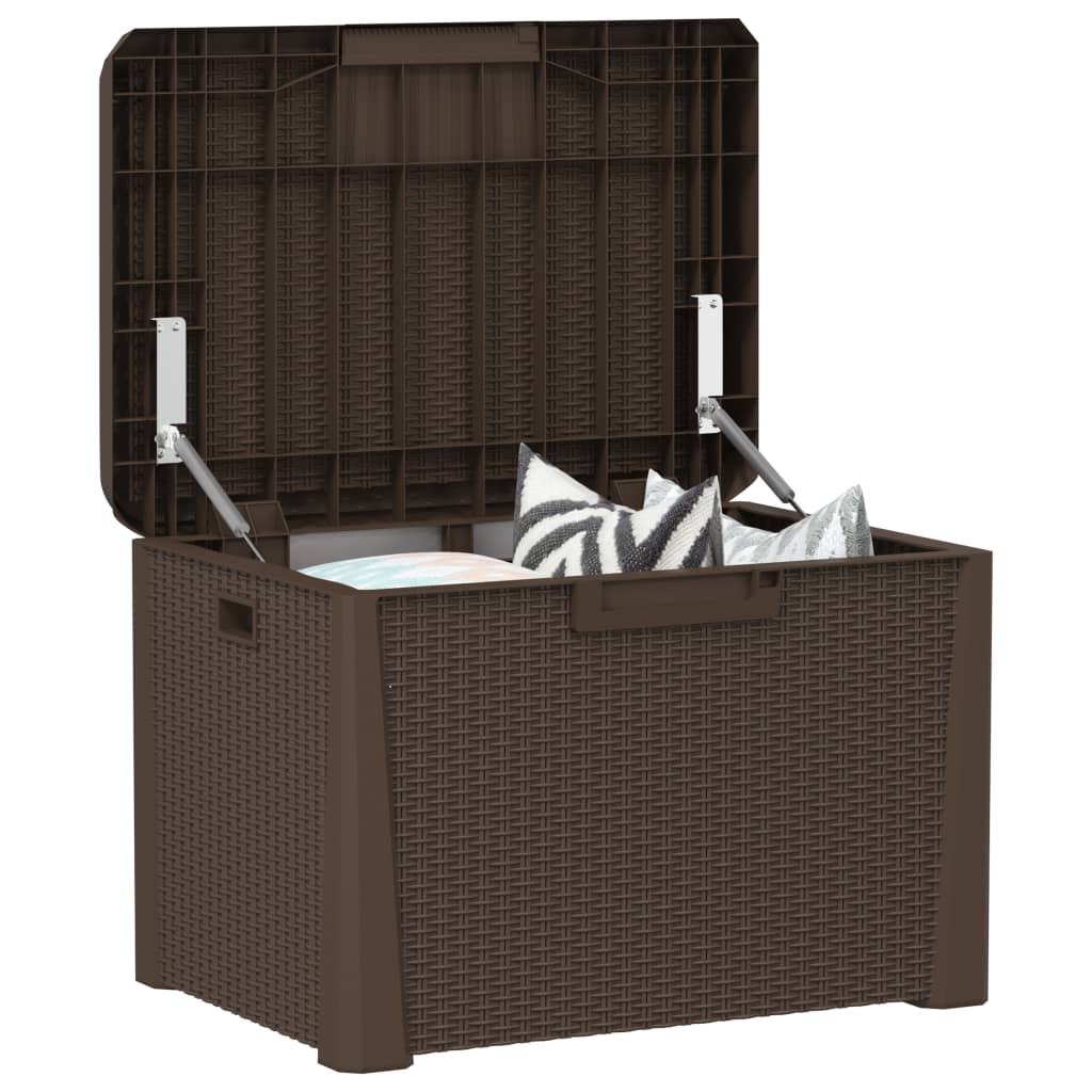 vidaXL Patio Storage Box Brown 33 gal PP-4