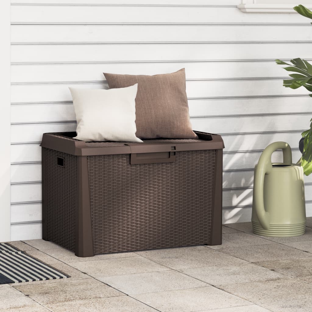 vidaXL Patio Storage Box Brown 33 gal PP-0