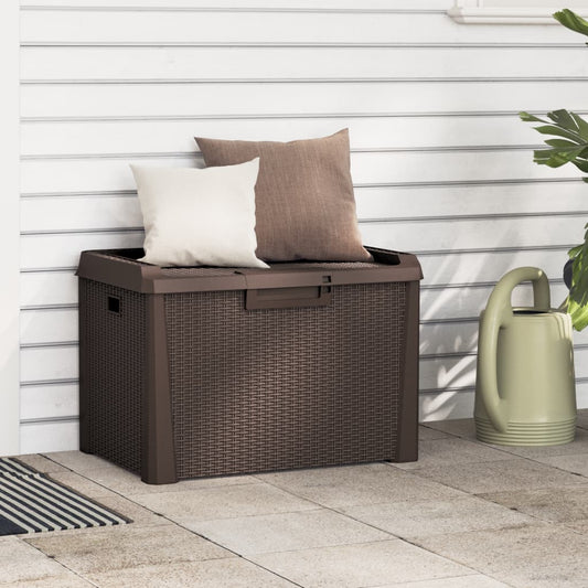 vidaXL Patio Storage Box Brown 33 gal PP-0