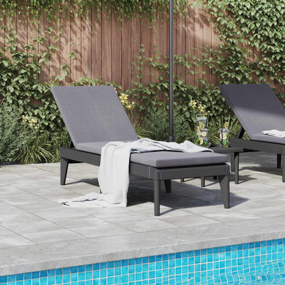 vidaXL Sun Lounger Anthracite 73.2"x23.6"x11.4" PP-1
