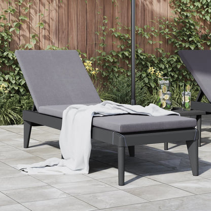 vidaXL Sun Lounger Anthracite 73.2"x23.6"x11.4" PP-0