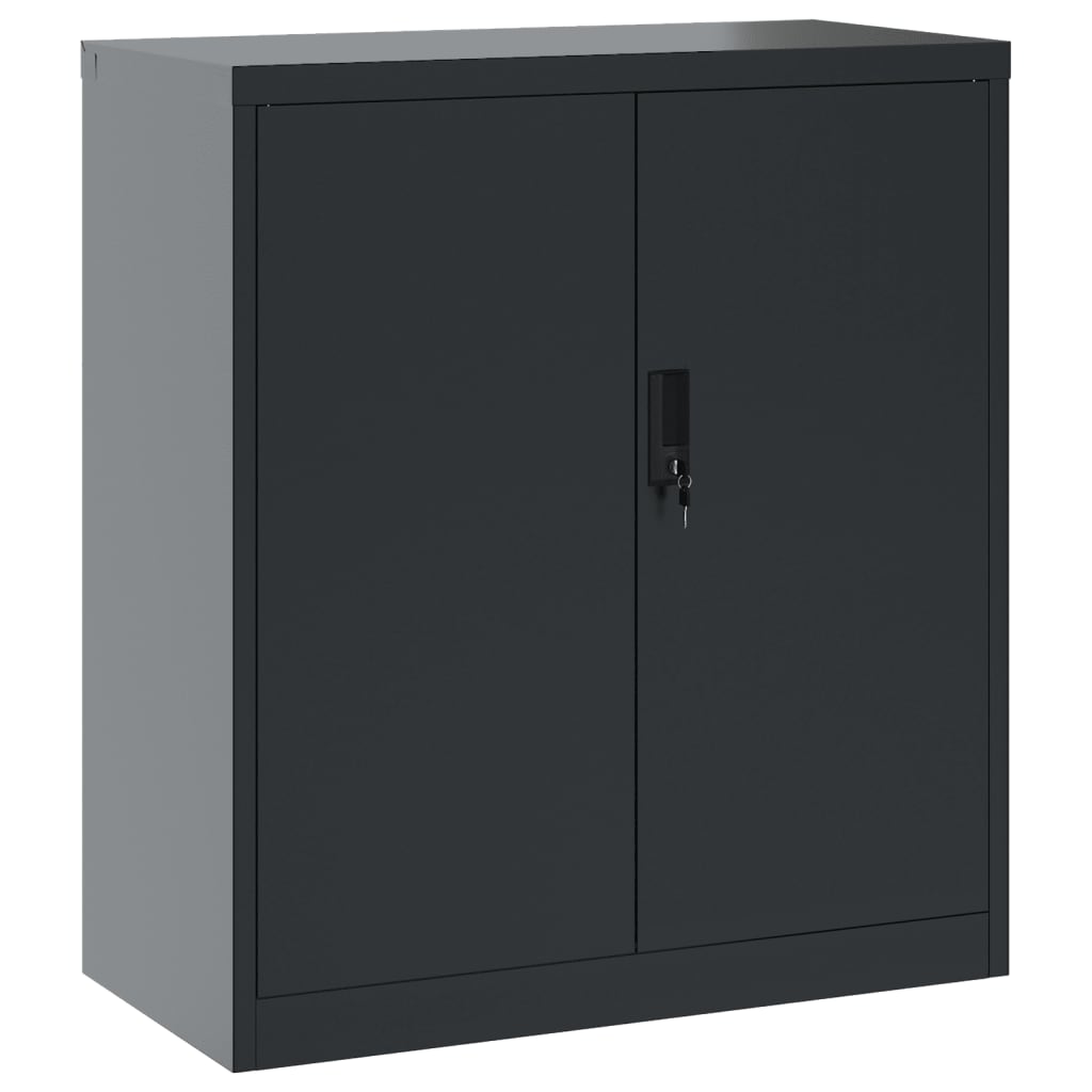 vidaXL File Cabinet Lockable Metal Storage Filing Cabinet with Doors Steel-3