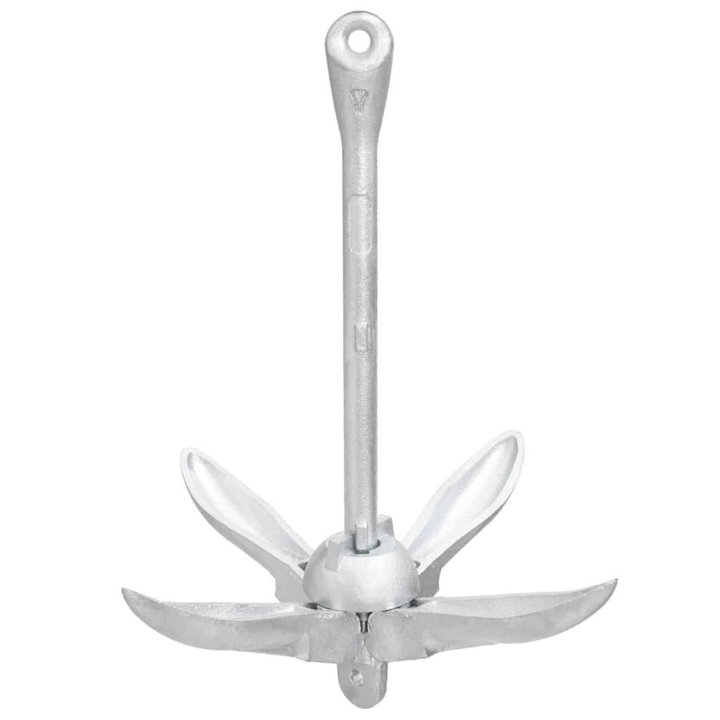 vidaXL Folding Anchor Silver 17.6 lb Malleable Iron-1