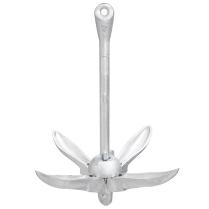 vidaXL Folding Anchor Silver 17.6 lb Malleable Iron-1
