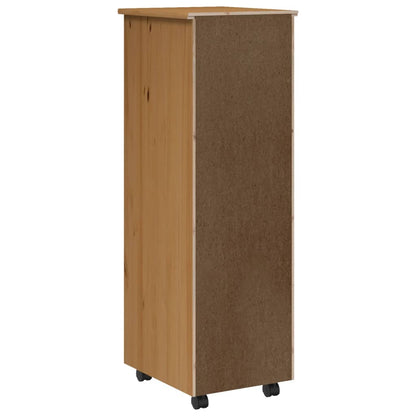 vidaXL Rolling Cabinet with Drawers Office Filing Cabinet Solid Wood Pine-4