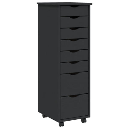 vidaXL Rolling Cabinet with Drawers Office Filing Cabinet Solid Wood Pine-0
