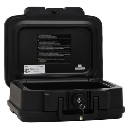 vidaXL Safe Box Waterproof Fireproof Safety Deposit Box with Key Lock Black-2