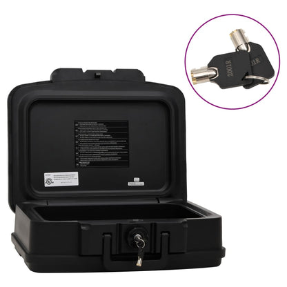 vidaXL Safe Box Waterproof Fireproof Safety Deposit Box with Key Lock Black-1