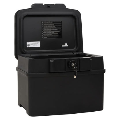vidaXL Safe Box Waterproof Fireproof Safety Deposit Box with Key Lock Black-3