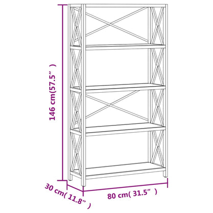 vidaXL Shelf Bathroom Storage Bookshelf Rack Shelving Unit Solid Wood Oak-3