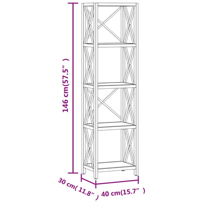 vidaXL Shelf Bathroom Storage Bookshelf Rack Shelving Unit Solid Wood Oak-1