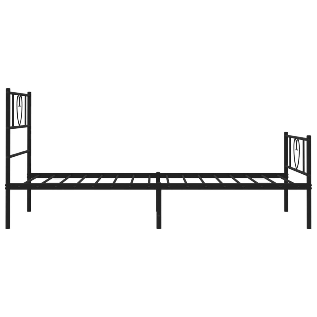 vidaXL Metal Bed Frame with Headboard and Footboard Black 39.4"x78.7"-4