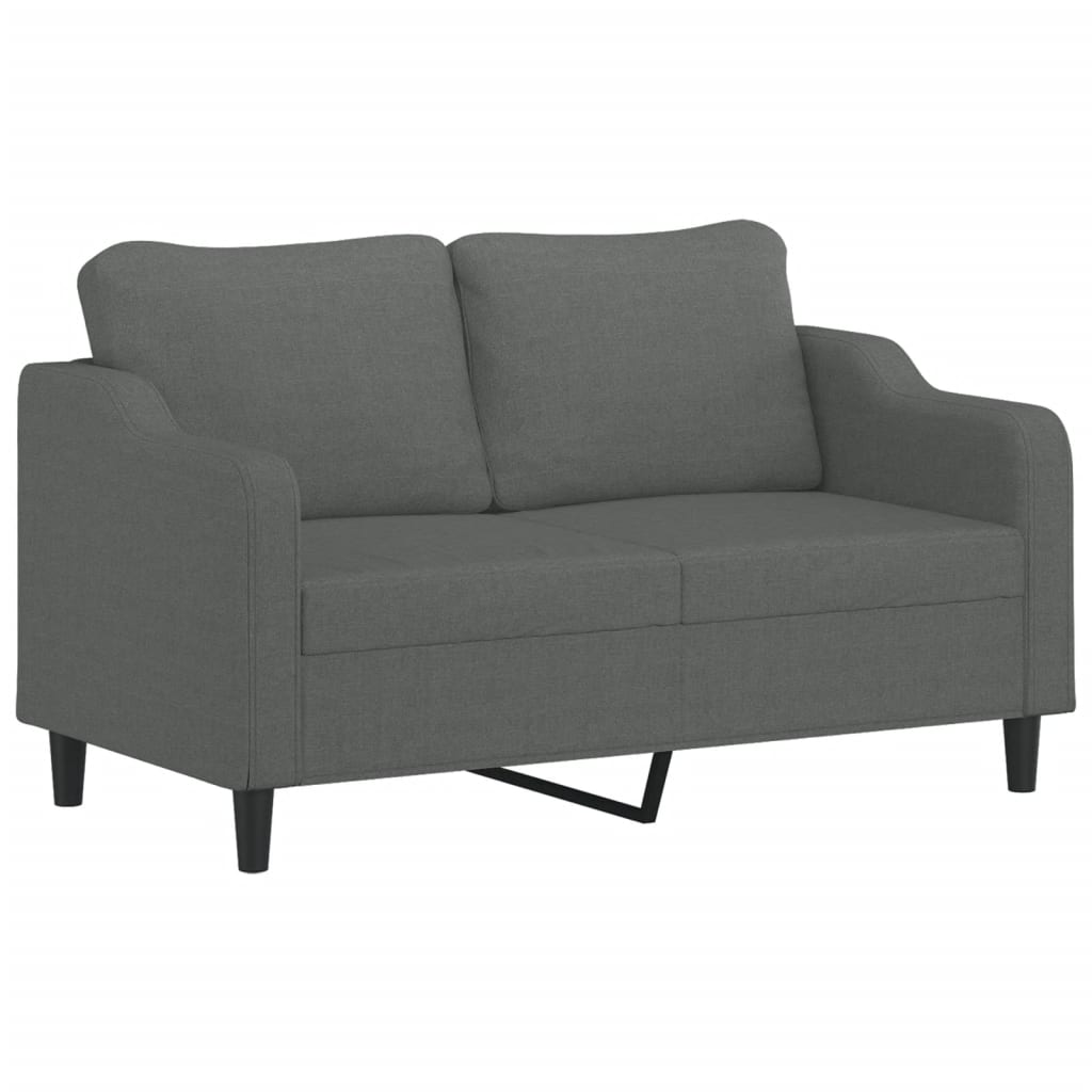 vidaXL 2-Seater Sofa with Throw Pillows Accent Loveseat for Living Room Fabric-2