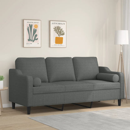 vidaXL 2-Seater Sofa with Throw Pillows Accent Loveseat for Living Room Fabric-6