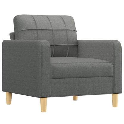 vidaXL 3 Piece Sofa Set with Pillows Dark Gray Fabric-1