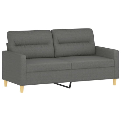 vidaXL 2 Piece Sofa Set with Pillows Dark Gray Fabric-2