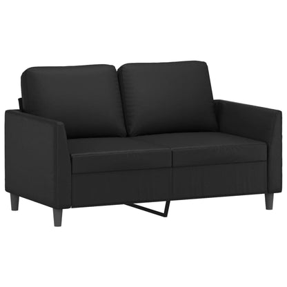 vidaXL 3 Piece Sofa Set with Cushions Black Faux Leather-2