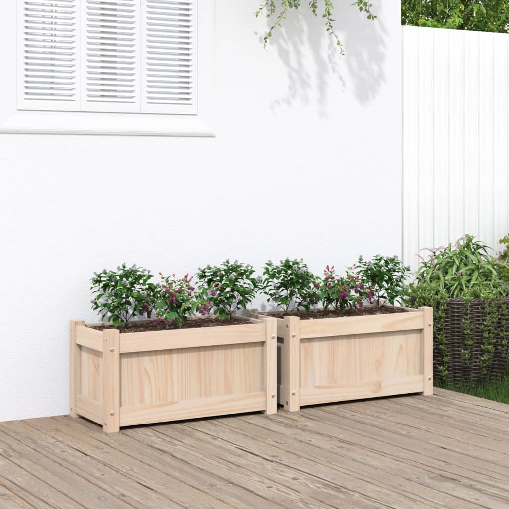 vidaXL Garden Planters Outdoor Flower Box for Patio Terrace Solid Wood Pine-3