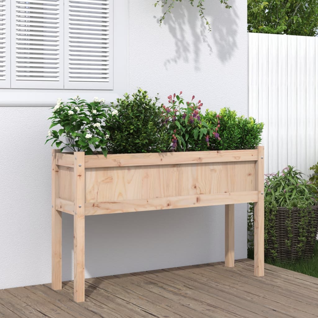 vidaXL Garden Planters with Legs Outdoor Plant Pot Flower Box Solid Wood Pine-7