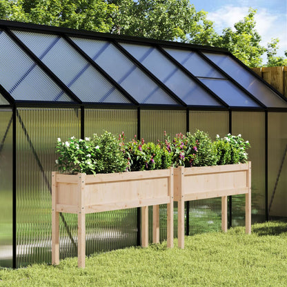 vidaXL Garden Planters with Legs Outdoor Plant Pot Flower Box Solid Wood Pine-6