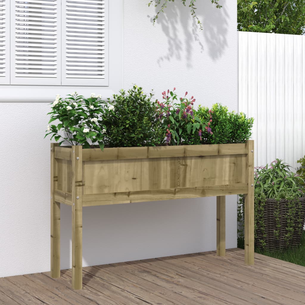 vidaXL Garden Planters with Legs Outdoor Plant Pot Flower Box Solid Wood Pine-5