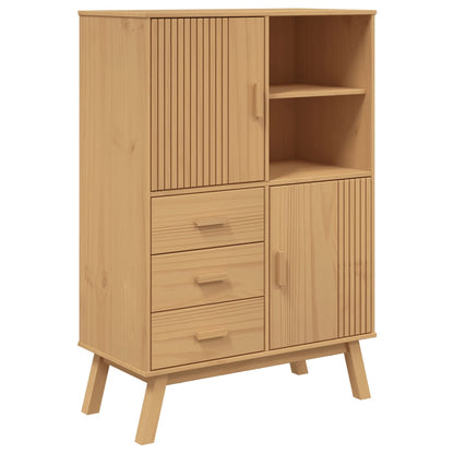 vidaXL Highboard OLDEN Brown 33.5"x16.9"x49.2" Solid Wood Pine-1