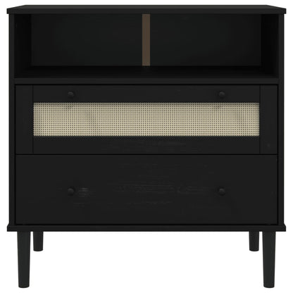 vidaXL Sideboard Buffet Storage Cabinet SENJA Rattan Look Solid Wood Pine-4