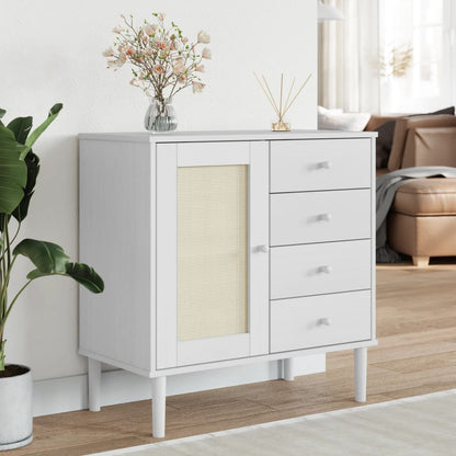 vidaXL Sideboard Storage Cupboard Furniture SENJA Rattan Look Solid Wood Pine-7