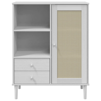 vidaXL Highboard Tall Storage Side Cabinets SENJA Rattan Look Solid Wood Pine-3