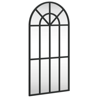 vidaXL Wall Mirror Black 11.8"x23.6" Arch Iron
