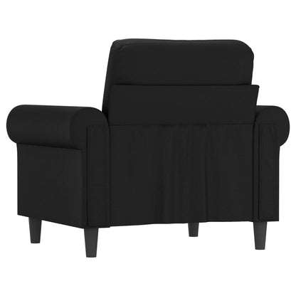 vidaXL Sofa Chair Accent Upholstered Single Sofa Chair Black Faux Leather-3