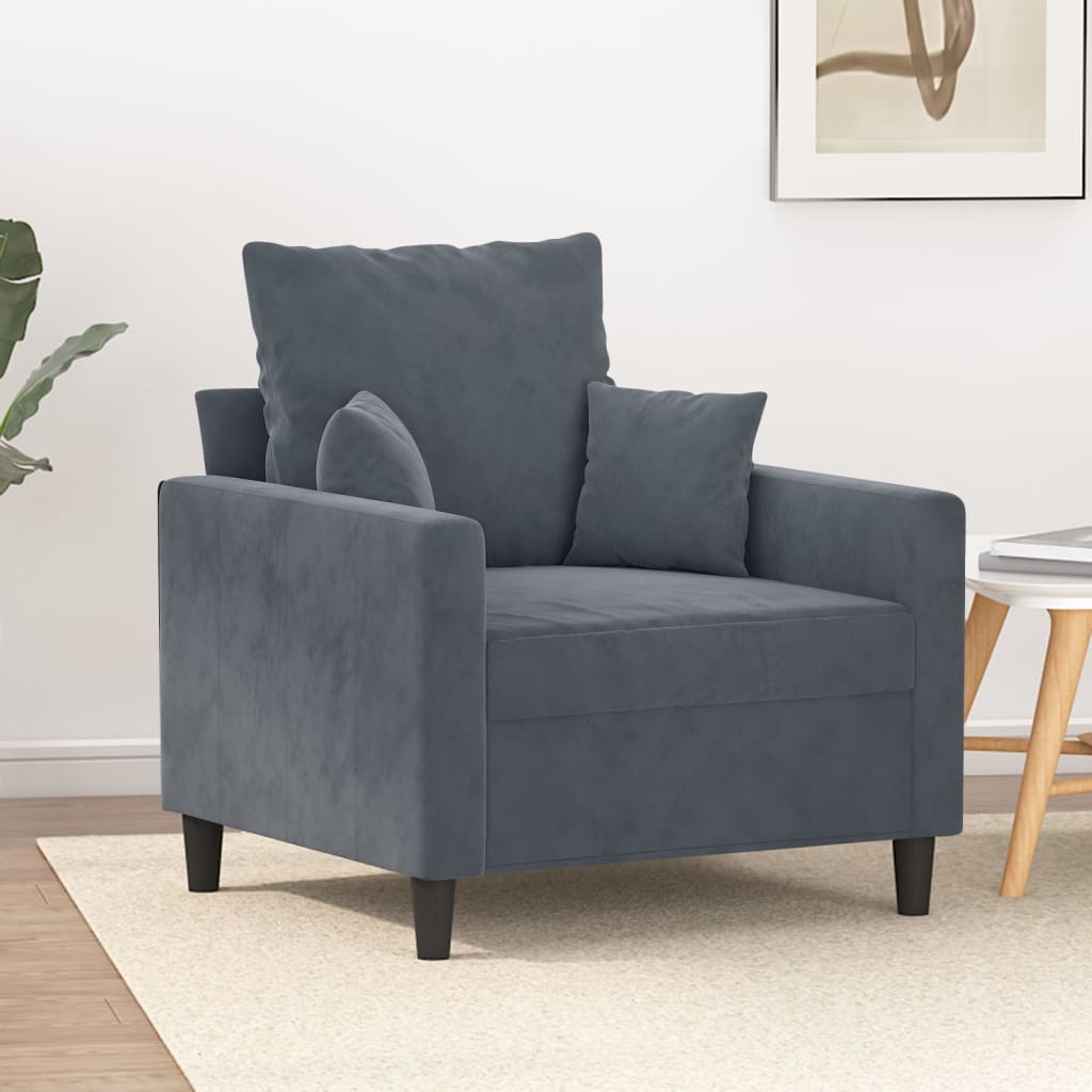 vidaXL Sofa Chair Upholstered Single Sofa Armchair for Living Room Velvet