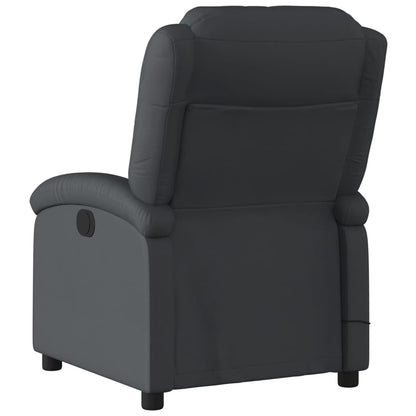vidaXL Massage Recliner Chair Black Real Leather-4