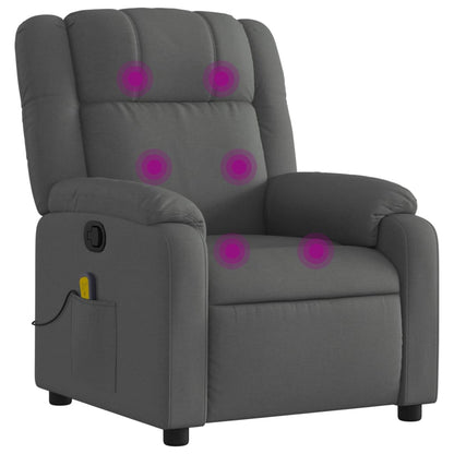 vidaXL Massage Recliner Chair Dark Gray Fabric-2