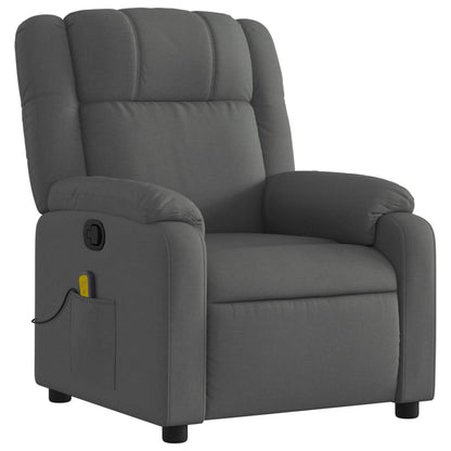 vidaXL Massage Recliner Chair Dark Gray Fabric-3