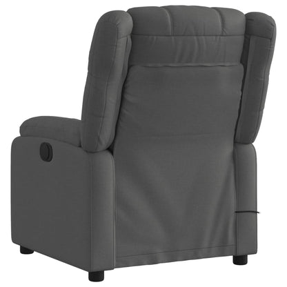 vidaXL Massage Recliner Chair Dark Gray Fabric-4