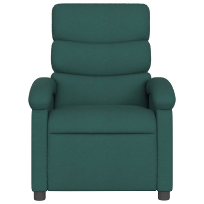 vidaXL Massage Recliner Chair Dark Green Fabric-1
