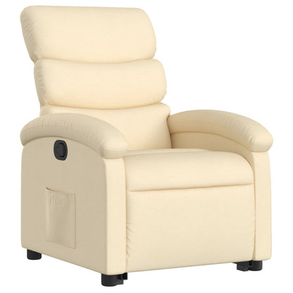 vidaXL Stand up Recliner Chair Cream Fabric-1