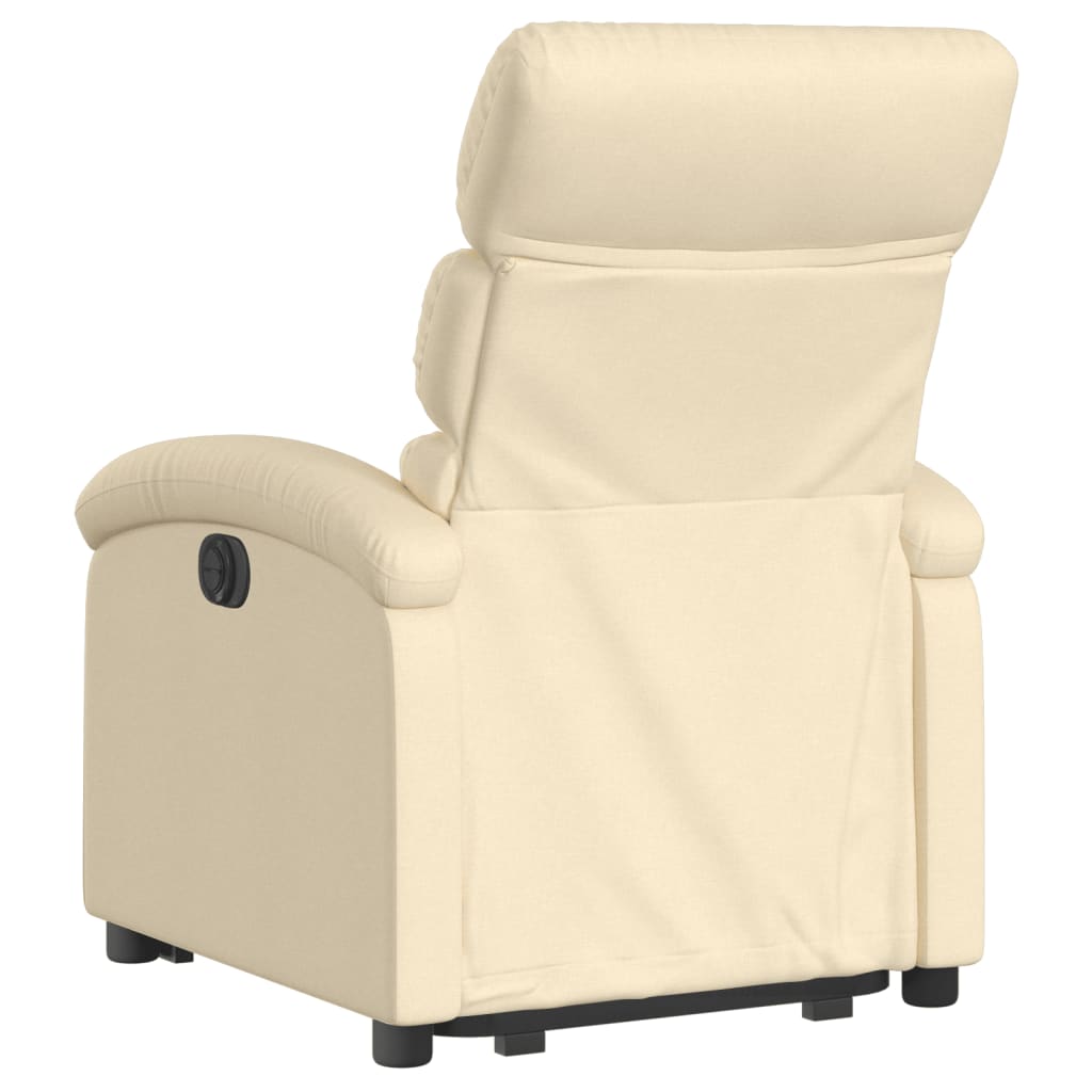 vidaXL Stand up Recliner Chair Cream Fabric-2