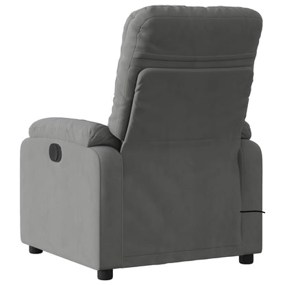 vidaXL Electric Massage Recliner Chair Dark Gray Microfiber Fabric-2