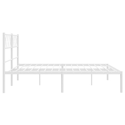 vidaXL Metal Bed Frame with Headboard White 59.1"x78.7"-4