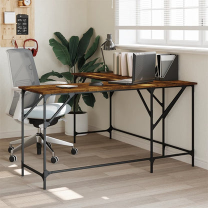 vidaXL Desk L-shape Computer Writing Table with Metal Frame Engineered Wood-6