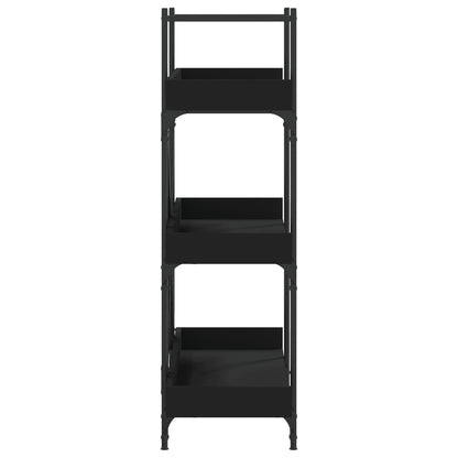vidaXL Bookcase 3-Tier Black 39.4"x13"x42.7" Engineered Wood-4