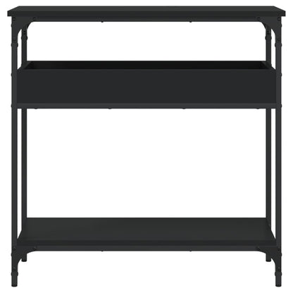 vidaXL Console Table with Shelf Black 29.5"x11.4"x29.5" Engineered Wood-3
